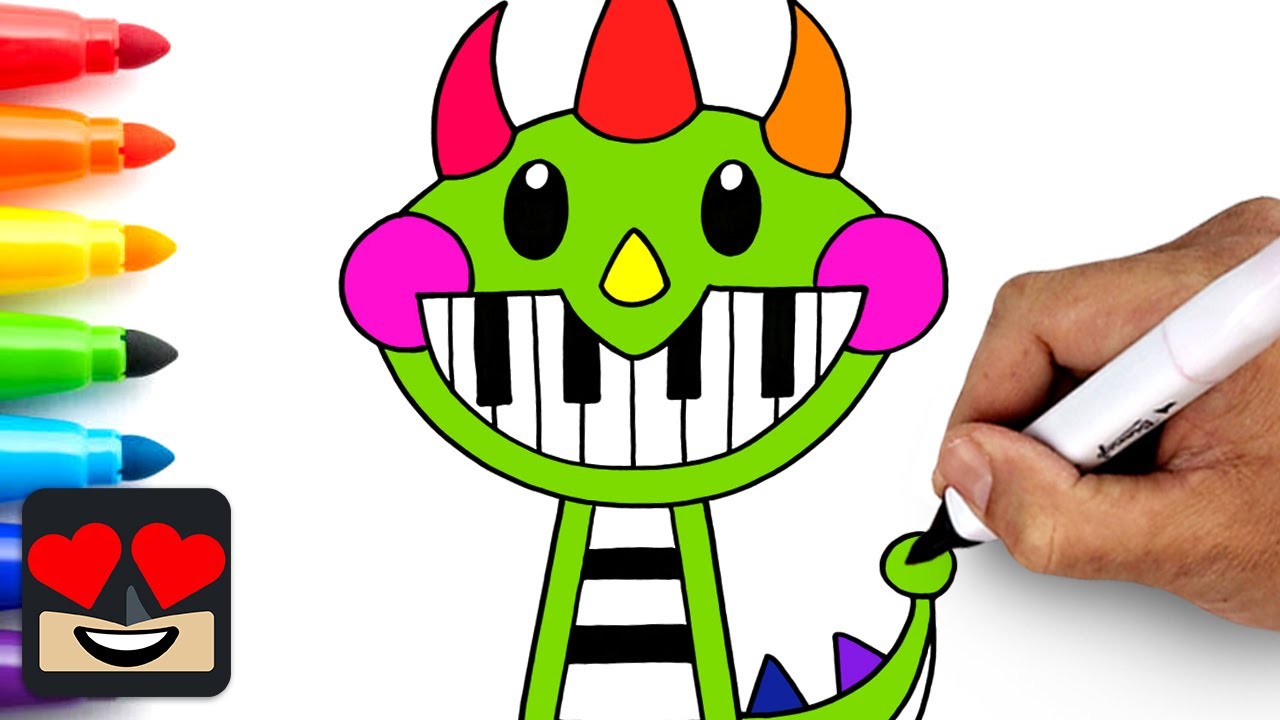 How To Draw Pianosaurus Sprunki | Step by Step Art Lesson for Beginners