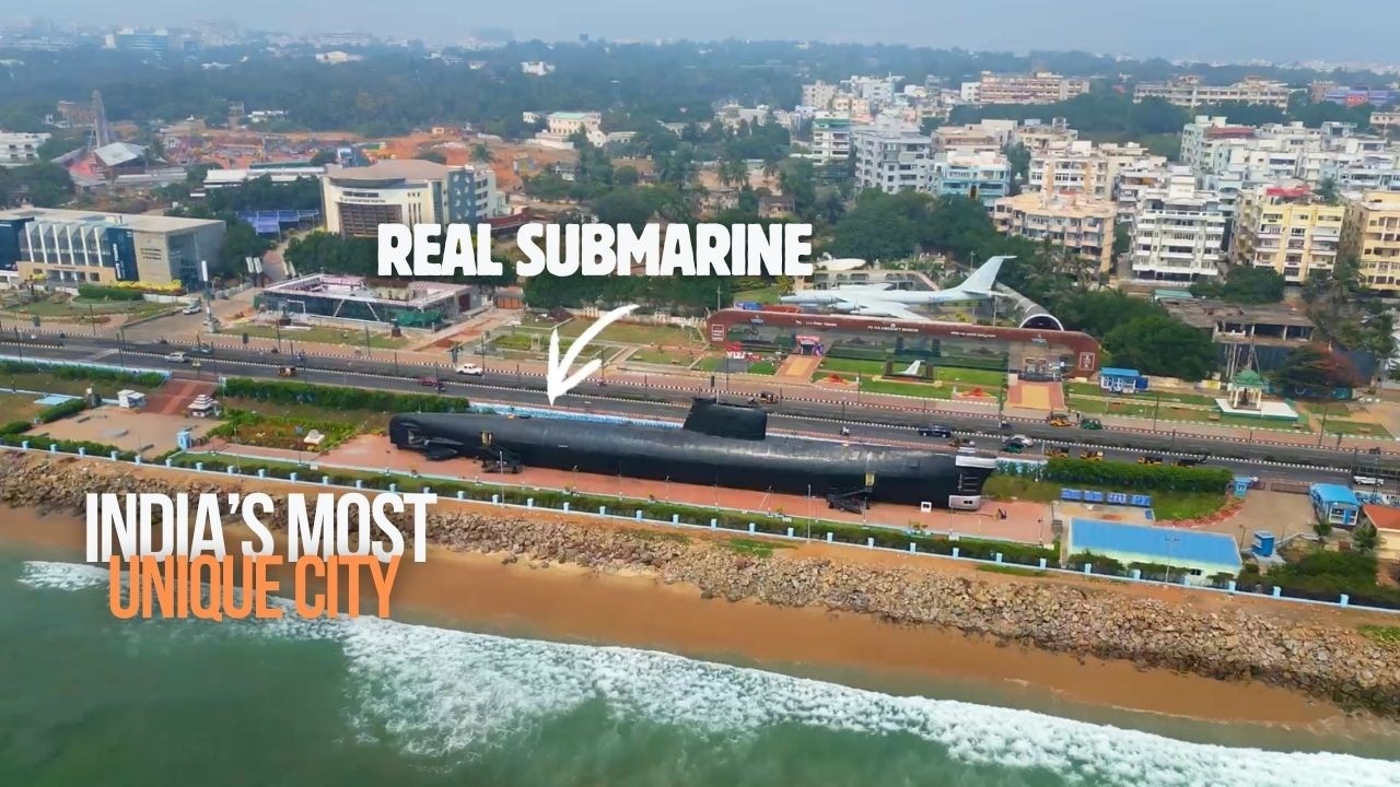 This is India's most unique city. Has a Real submarine and a Bangladeshi ship. Visakhapatnam 