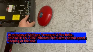 Fire alarm MirTone Fire Bells Mircom Code 3/Temporal 3 with panel beeping.