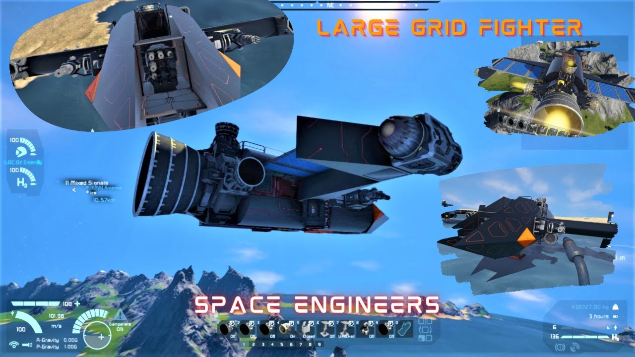 SPACE ENGINEERS LARGE GRID FIGHTER HYDRO&BATTERY AIRPLANE PARTS ...