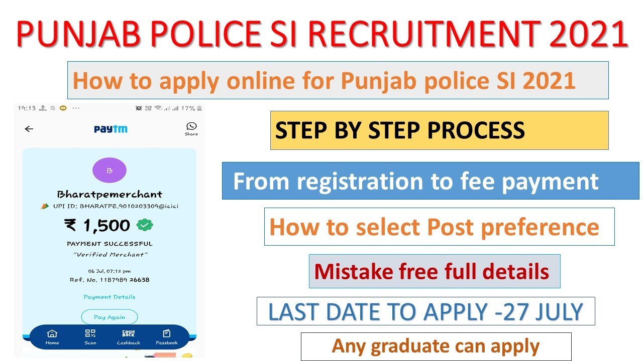 How to fill form of punjab police SI online punjabi/ punjab police SI