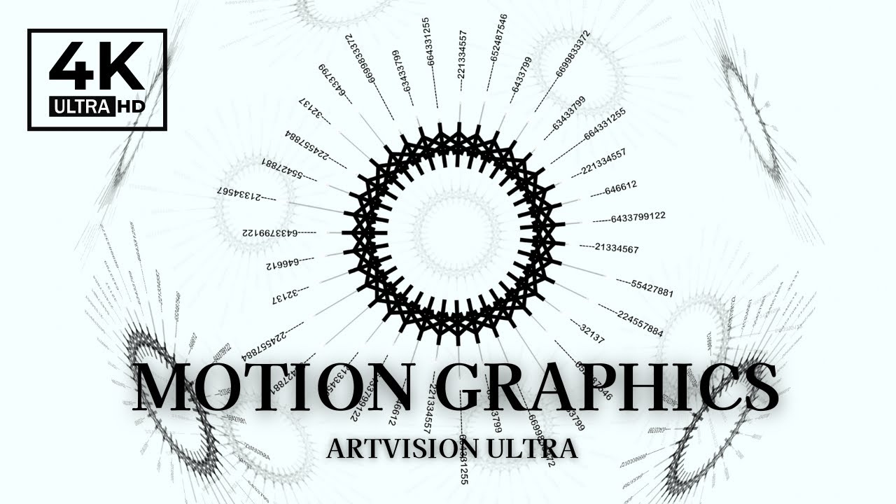 Monochrome Motion Graphics in 4K – 3 Hours for Focus & Meditation