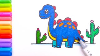 Drawing And Painting Dinosaur 🦖🦖 I Drawings For Kids I Drawing And Coloring Idea #35