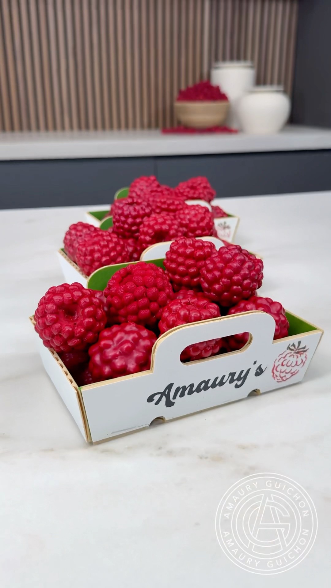 The Raspberries. Enjoying these cuties while waiting for summer! ☀️ #amauryguichon #chocolate