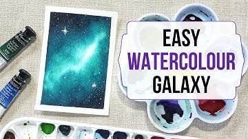 EASY watercolour galaxy painting tutorial for beginners | SIMPLE watercolour walkthrough