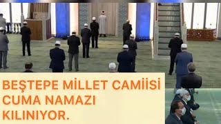 Beştepe Mi̇llet Cami̇i̇si̇nde Cuma Namazi Kilindi. Resimi
