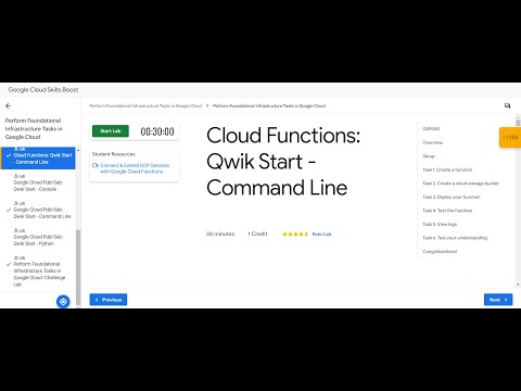 #GSP080 | Cloud Functions: Qwik Start - Command Line | GCCF