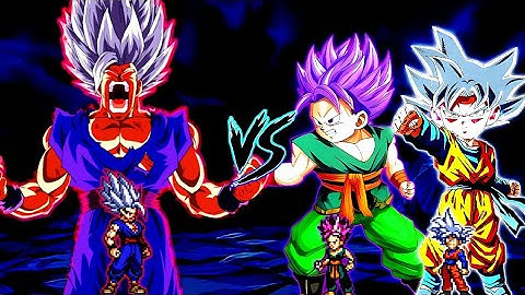 Gohan Beast V2 OP VS Goten MUI V2 OP & Trunks Ultra Ego V2 OP in Jump Force Mugen