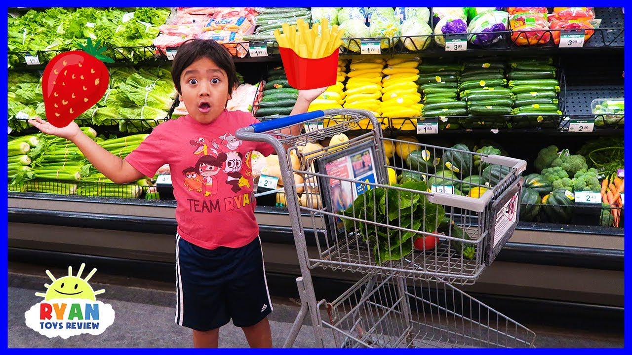 Ryan Kids Size Shopping Cart and Learn Healthy Food choices for Back to School!!!