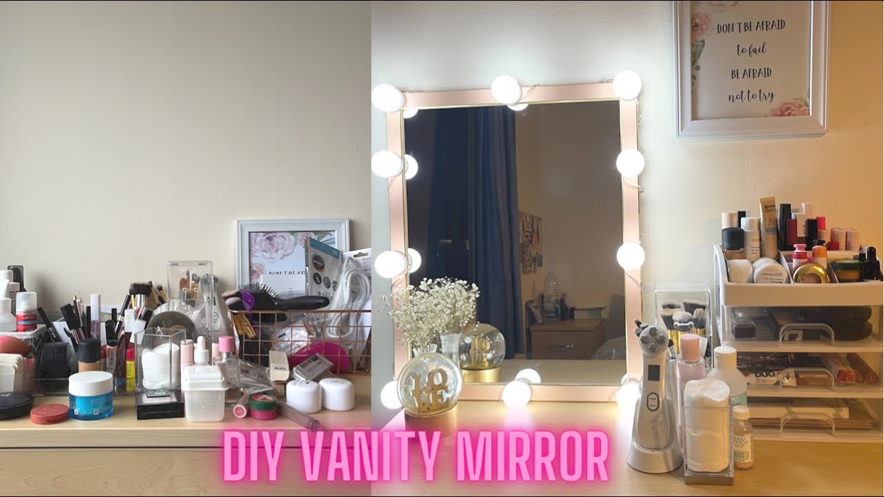 DIY Vanity Mirror using not expensive materials - YouTube