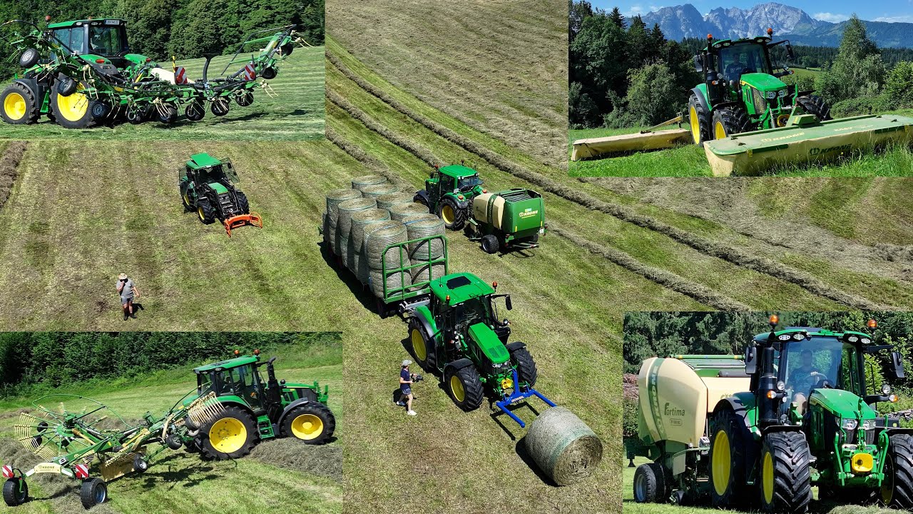 Allrounder?-JOHN DEERE 6M125 im Einsatz | KRONE | Heuernte, Silagepressen, Mähen, Güllen, Österreich