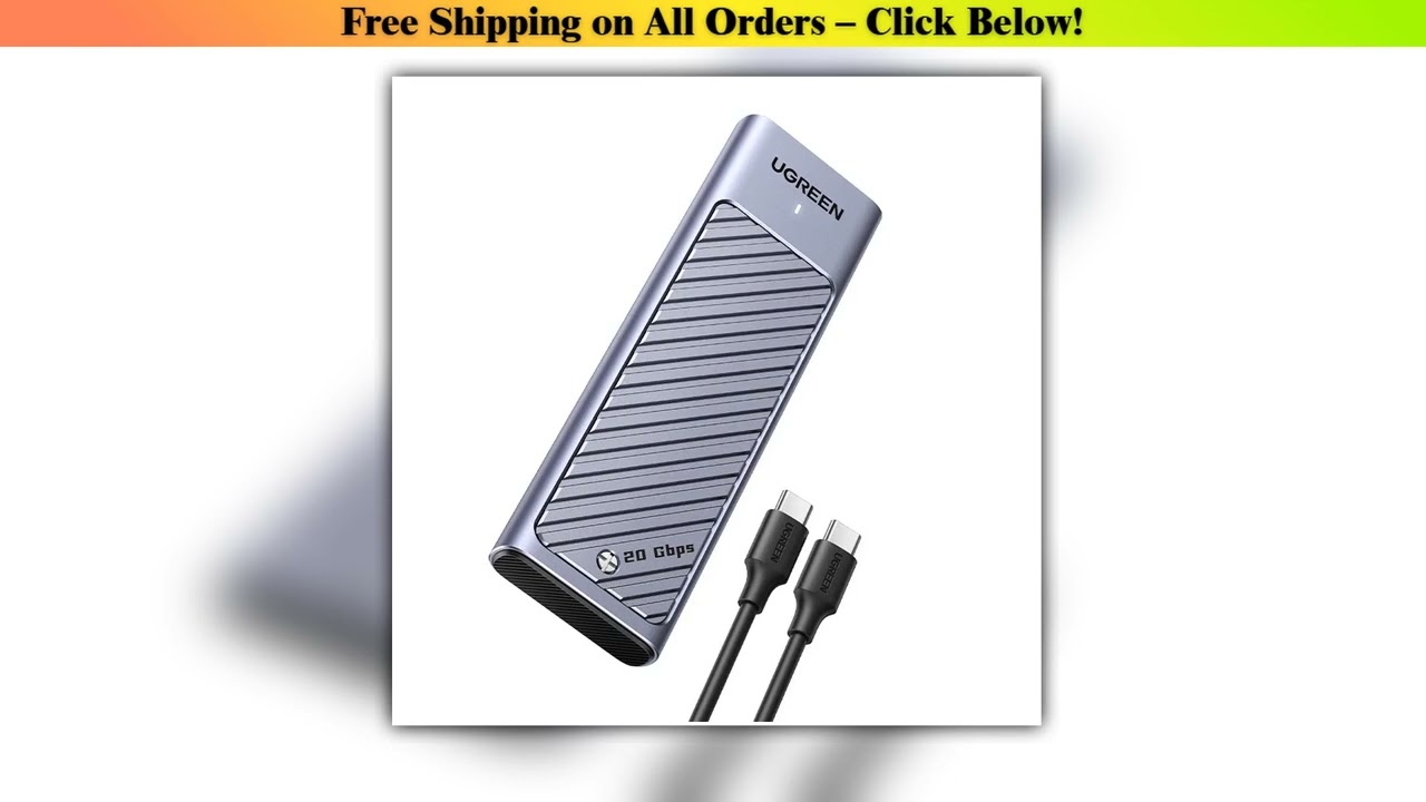 UGREEN 20Gbps M2 SSD Case M.2 NVMe SATA SSD Enclosure Adapter USB 3.2 Gen2 External Enclosure