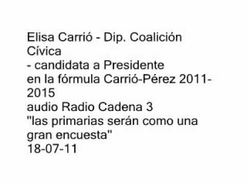 ELISA CARRIO - "UN OPOSITOR PUEDE GANAR EN PRIMERA...