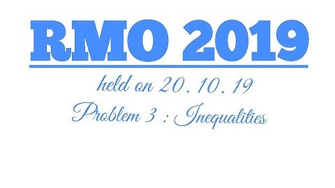 RMO 2019 solutions: problem 3