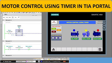 MOTOR CONTROL USING TIMER IN TIA PORTAL v15 | Siemens PLC| HMI WinCC RT | SCADA