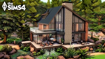 CABIN BY THE LAKE (NO CC) - The Sims 4 Relaxing Speed Build