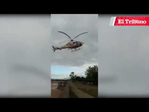 Atacan con piedras a la Policía y al helicóptero de Jujuy