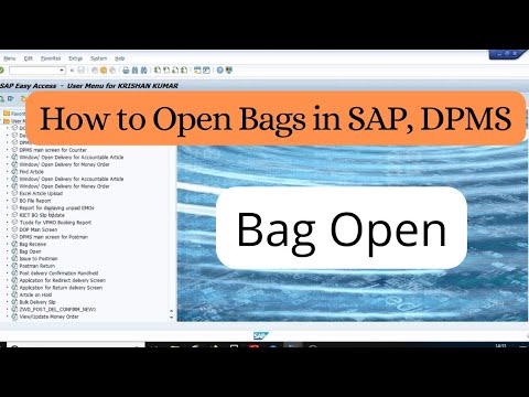 How to open Bags in SAP | Bag open in sap | DPMS