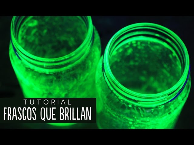 Frasco fluorescente que brilla en la oscuridad. Manualidades para niños