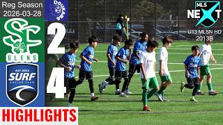 😮‍💨 Survive Early, Finish Late | SF Glens 13B 2-4 Bay Area Surf 13B | MLSN HD U13 | 2026-03-28 | HL