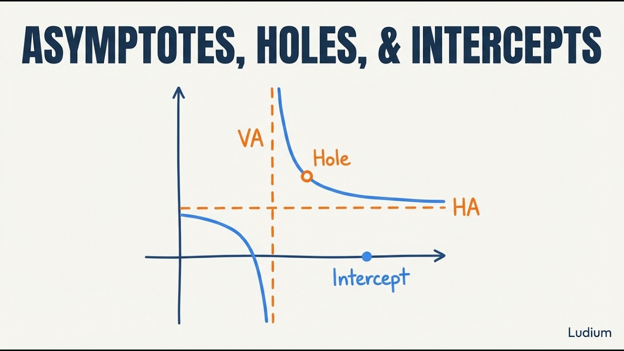 Calculus 1 — 20.3: Asymptotes, Holes, and Intercepts