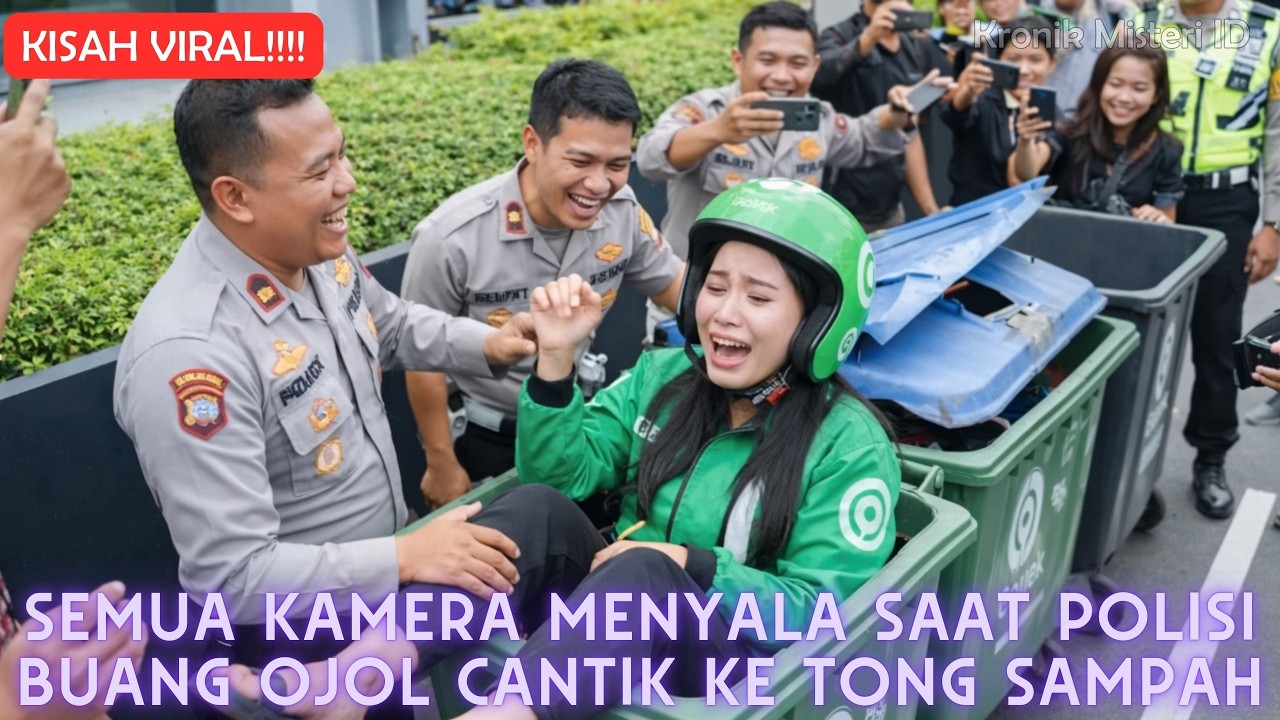 Polisi Arogan Masukkan Ojol Cantik ke Tong Sampah… Tak Sadar Videonya Viral! Kronik Misteri ID