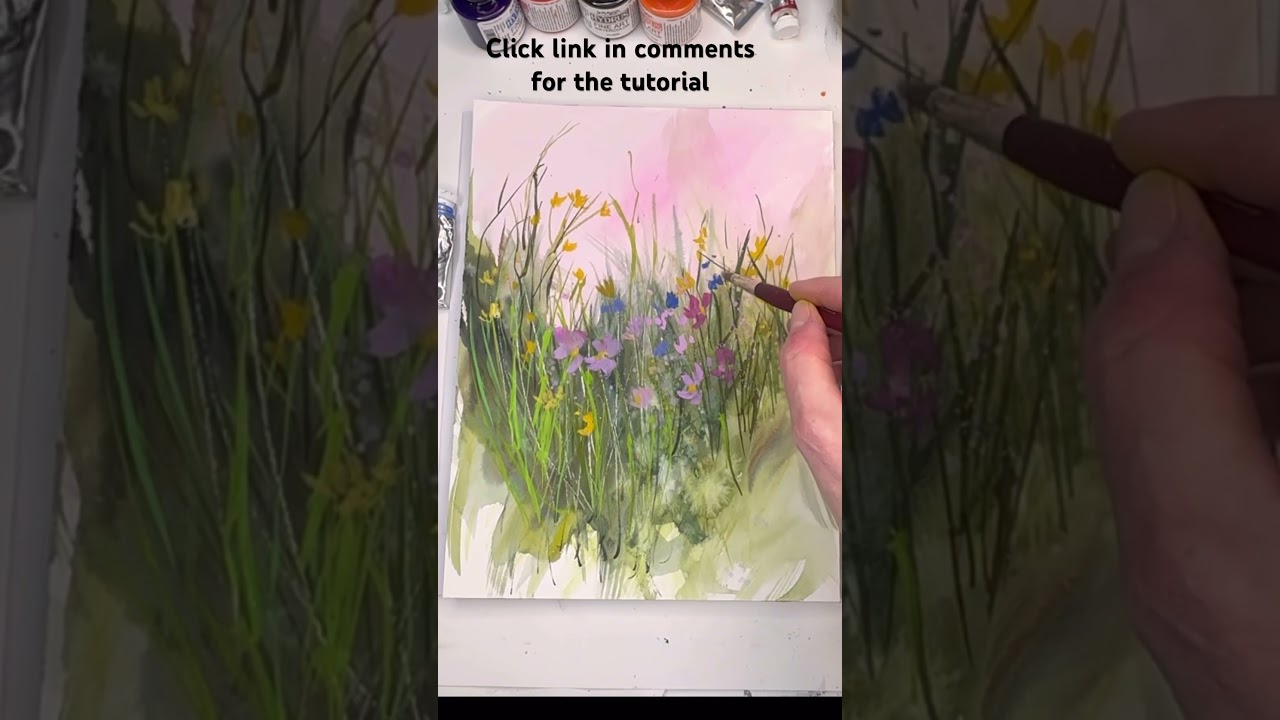 EASY watercolor wildflowers