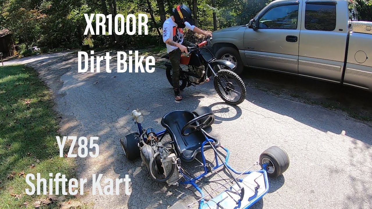 XR100R Dirt Bike VS YZ85 Shifter Kart YouTube
