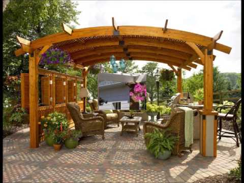 Pergolas y cenadores en diseño de jardines. hd 3d. arte y ...