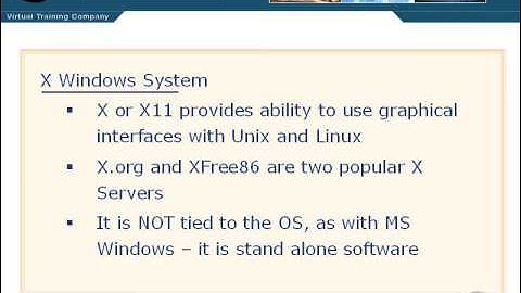 VTC Player   Unix System Administration Essentials, X Windows System