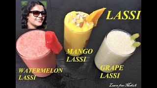 Lassi recipe / Mango smoothie / Watermelon Lassi / Grape Lassi