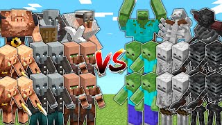 VILLAGERS & PILLAGERS & PIGLINS vs UNDEAD ARMY - Minecraft Mob Battle