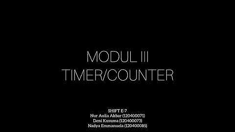 Percobaan Praktikum Sistem Mikroprosesor Modul 3 (Timer/Counter)