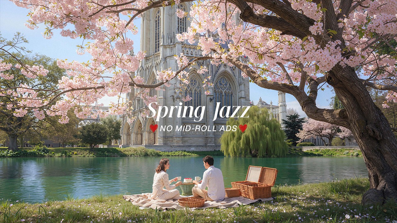 (NO MID-ROLL ADS) Calm & Relaxing Spring Jazz 🌸 Spring Coffee Shop/ Outdoor Cozy Ambience