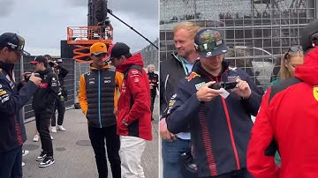 Max Verstappen casually interviews Lando Norris & Charles Leclerc before the start of #DutchGP | BTS