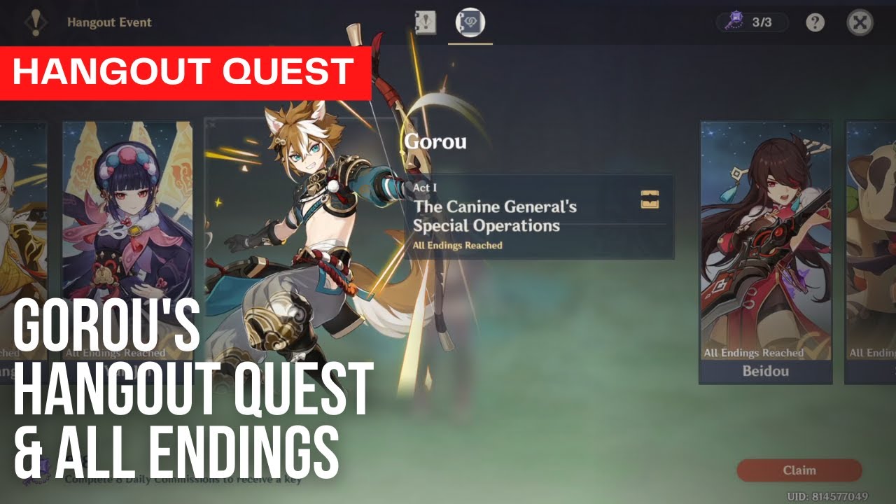 Gorou's Hangout Quest & All Endings
