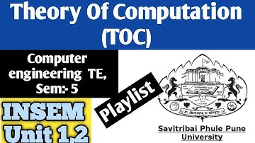 Theory of Computation (TOC) || INSEM Unit :- 1,2 SPPU || Computer Engineering