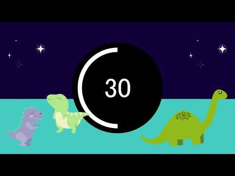 🦖Dinosaur 🦕 Kids 1 minute/60 second timer for kids (with sound 🎵)