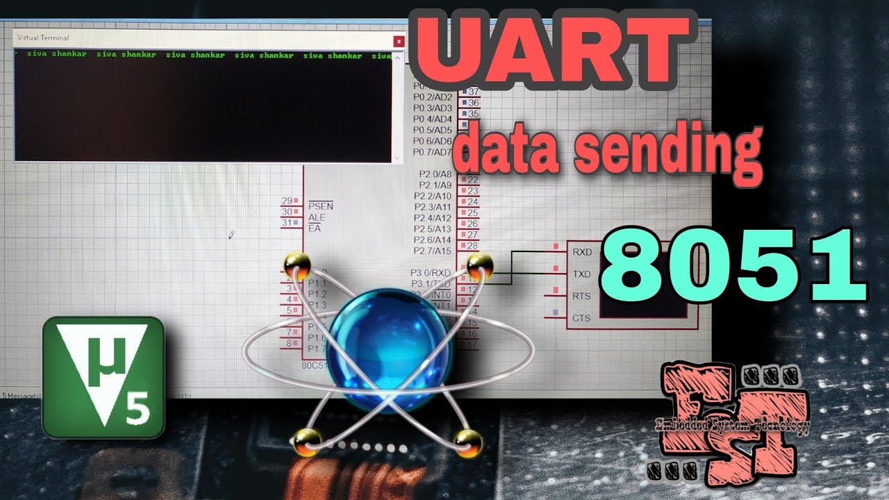 UART protocol sending data from 8051 to peripheral devices - YouTube