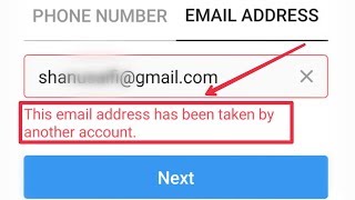 Instagram Fix This Email Address Has Been Taken By Another Account Sign Up Create Account Problem