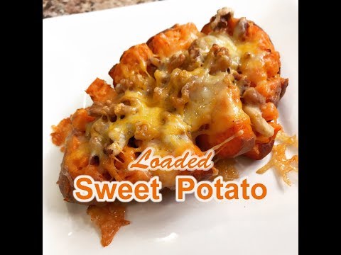 Savory Loaded Sweet Potato Recipe With Walnuts and Bacon | Rockin Robin Cooks