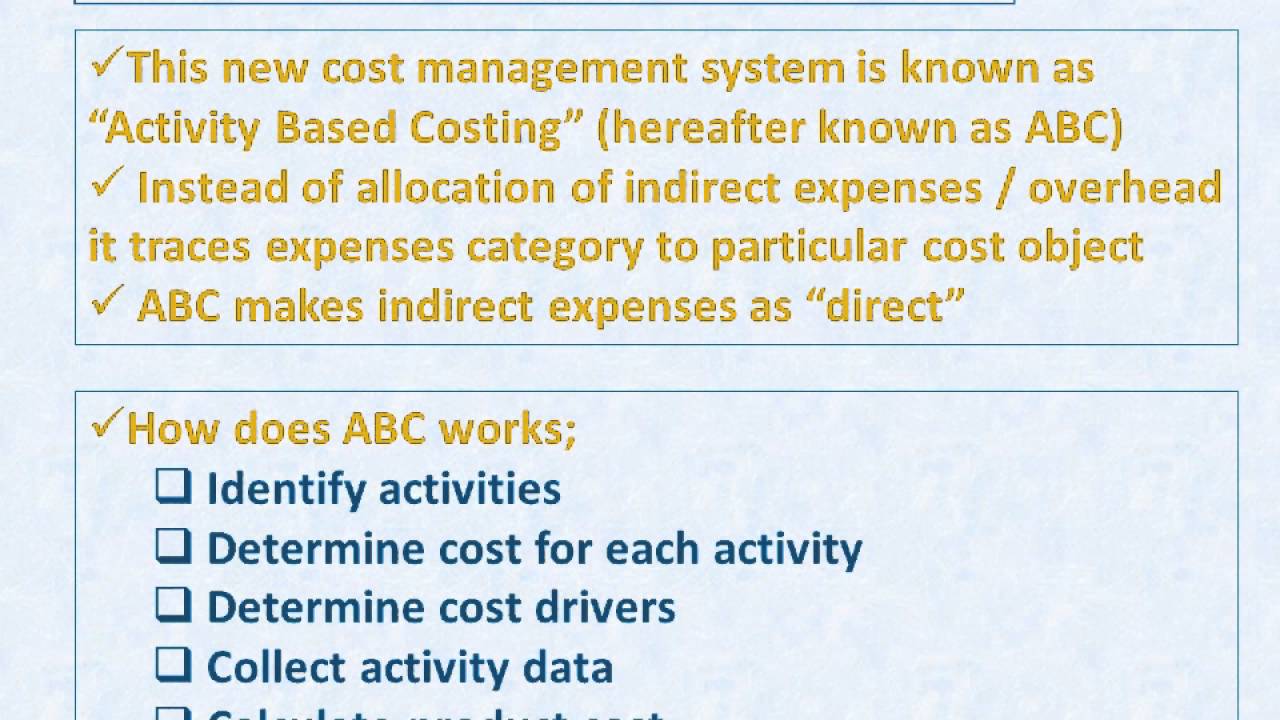 Activity Based Costing in SAP YouTube