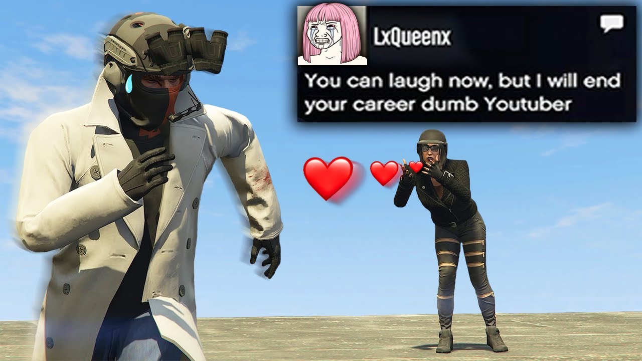 Троллинг сумасшедшей геймерши-трихарда, которая не перестаёт меня преследовать (GTA Online)