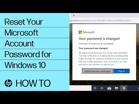 How To Change Microsoft Account On Windows 10 - Reset Your Microsoft Account Password for Windows 10 | HP Computers | @HPSupport