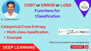15 Categorical Cross Entropy - Cost (Loss) function for Multi-class classification