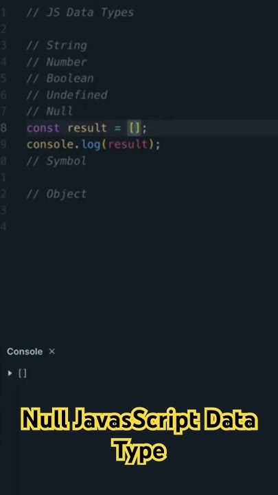What is the Null Data Type in JavaScript? - YouTube