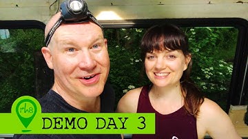 Bus Demolition Day 3 - Driver Side Bin Removal - Tiny Home Conversion