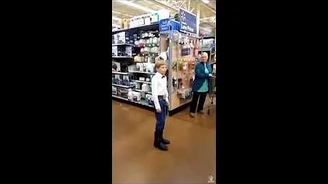 Boy yodeling in Walmart Remix