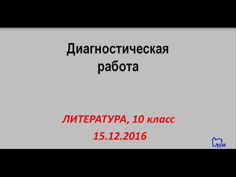 Диагностическая работа по литературе