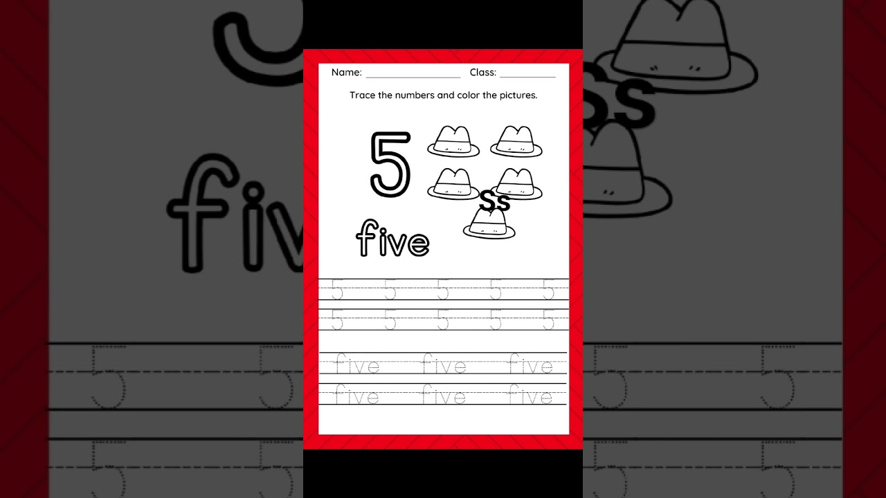 check out our number tracing digital printable worksheets #youtubeshorts